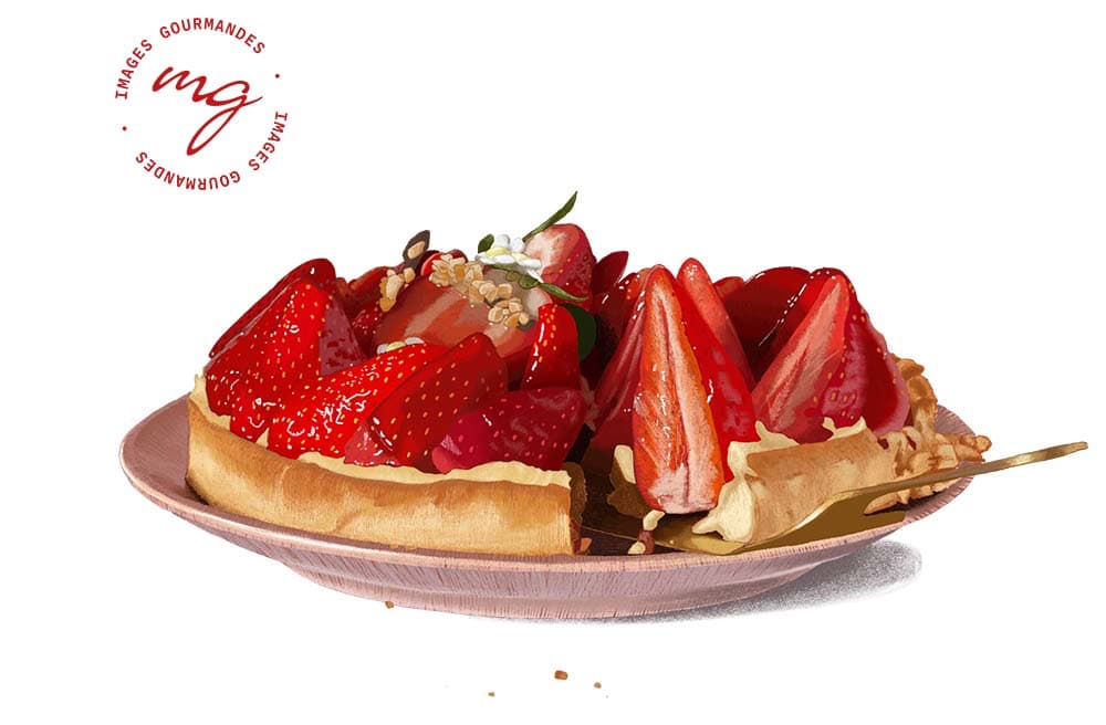 Drawing of a strawberry pie Drawing of a strawberry pie